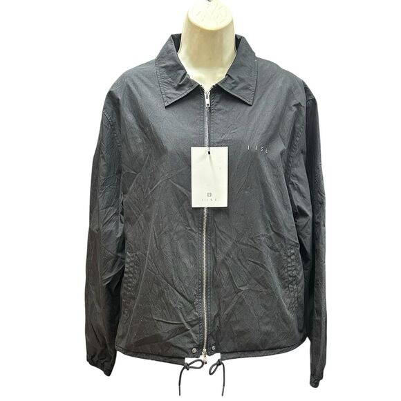IISE Creased Coach Jacket in Black NWT Size Small - Picture 3 of 9
